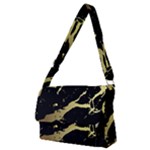 Marble Black, Kiss, Gold, Pretty Full Print Messenger Bag (M)