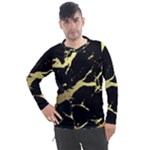 Marble Black, Kiss, Gold, Pretty Men s Pique Long Sleeve T-Shirt