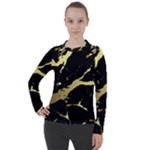 Marble Black, Kiss, Gold, Pretty Women s Pique Long Sleeve T-Shirt