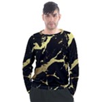 Marble Black, Kiss, Gold, Pretty Men s Long Sleeve Raglan T-Shirt