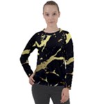 Marble Black, Kiss, Gold, Pretty Women s Long Sleeve Raglan T-Shirt