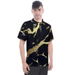 Marble Black, Kiss, Gold, Pretty Men s Polo T-Shirt