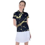 Marble Black, Kiss, Gold, Pretty Women s Polo T-Shirt