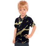 Marble Black, Kiss, Gold, Pretty Kids  Polo T-Shirt