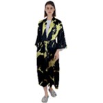 Marble Black, Kiss, Gold, Pretty Maxi Satin Kimono