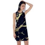 Marble Black, Kiss, Gold, Pretty Racer Back Hoodie Dress