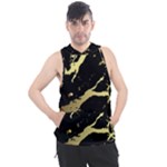 Marble Black, Kiss, Gold, Pretty Men s Sleeveless Hoodie