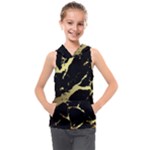 Marble Black, Kiss, Gold, Pretty Kids  Sleeveless Hoodie