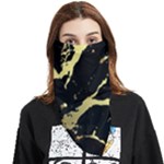 Marble Black, Kiss, Gold, Pretty Face Covering Bandana (Triangle)