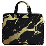 Marble Black, Kiss, Gold, Pretty MacBook Pro 13  Double Pocket Laptop Bag