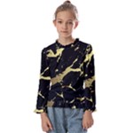 Marble Black, Kiss, Gold, Pretty Kids  Frill Detail T-Shirt