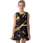 Marble Black, Kiss, Gold, Pretty Kids  Pilgrim Collar Ruffle Hem Dress