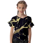 Marble Black, Kiss, Gold, Pretty Kids  Cut Out Flutter Sleeves