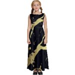 Marble Black, Kiss, Gold, Pretty Kids  Satin Sleeveless Maxi Dress