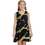 Marble Black, Kiss, Gold, Pretty Kids  Sleeveless Tiered Mini Dress