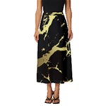 Marble Black, Kiss, Gold, Pretty Classic Midi Chiffon Skirt