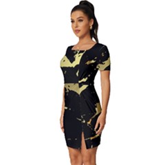 Fitted Knot Split End Bodycon Dress 