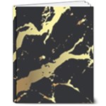 Marble Black, Kiss, Gold, Pretty 8  x 10  Hardcover Notebook