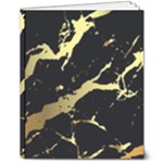 Marble Black, Kiss, Gold, Pretty 8  x 10  Softcover Notebook