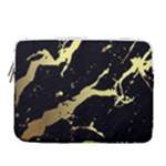 Marble Black, Kiss, Gold, Pretty 14  Vertical Laptop Sleeve Case With Pocket