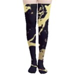 Marble Black, Kiss, Gold, Pretty Thigh High Stockings