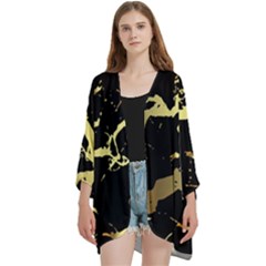 Open Front 3/4 Sleeve Batwing Chiffon Cardigan Kimono 