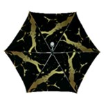 Marble Black, Kiss, Gold, Pretty Automatic Folding Umbrella with Case (Small)