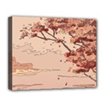 Pastel Nature , Art, Blue, Cute, Nature, Pink Deluxe Canvas 20  x 16  (Stretched)