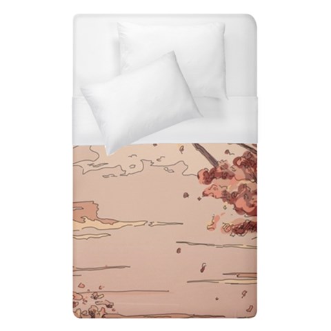 Pastel Nature , Art, Blue, Cute, Nature, Pink Duvet Cover (Single Size) from ArtsNow.com