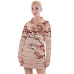 Pastel Nature , Art, Blue, Cute, Nature, Pink Women s Long Sleeve Casual Dress