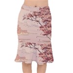 Pastel Nature , Art, Blue, Cute, Nature, Pink Short Mermaid Skirt