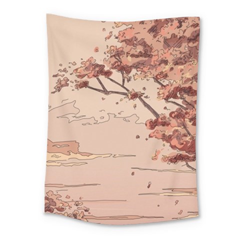 Pastel Nature , Art, Blue, Cute, Nature, Pink Medium Tapestry from ArtsNow.com