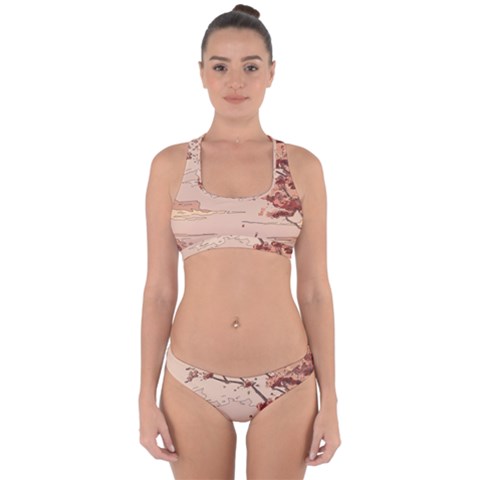 Pastel Nature , Art, Blue, Cute, Nature, Pink Cross Back Hipster Bikini Set from ArtsNow.com