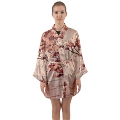 Long Sleeve Satin Kimono 