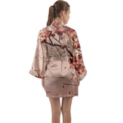 Long Sleeve Satin Kimono 