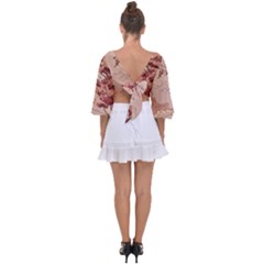 Tie Back Butterfly Sleeve Chiffon Top 