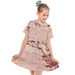 Kids  Short Sleeve Shirt Dress 