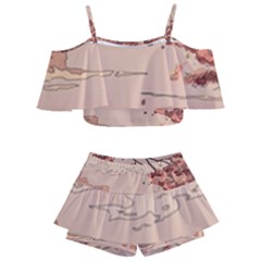 Kids  Off Shoulder Skirt Bikini 