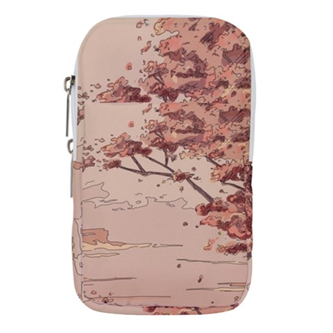 Pastel Nature , Art, Blue, Cute, Nature, Pink Waist Pouch (Large) from ArtsNow.com