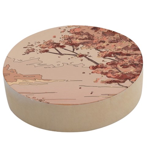 Pastel Nature , Art, Blue, Cute, Nature, Pink Wooden Bottle Opener (Round) from ArtsNow.com