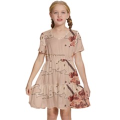 Kids  Short Sleeve Tiered Mini Dress 