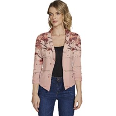 Women s Casual 3/4 Sleeve Spring Jacket 