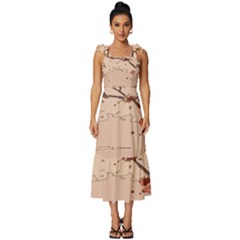 Tie-Strap Tiered Midi Chiffon Dress 