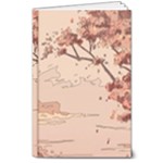 Pastel Nature , Art, Blue, Cute, Nature, Pink 8  x 10  Hardcover Notebook