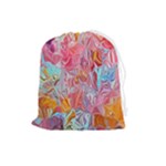 Marbling art Drawstring Pouch (Large)