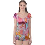 Marbling art Boyleg Leotard 