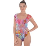 Marbling art Short Sleeve Leotard 