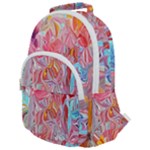 Marbling art Rounded Multi Pocket Backpack