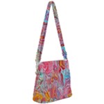 Marbling art Zipper Messenger Bag