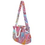 Marbling art Rope Handles Shoulder Strap Bag